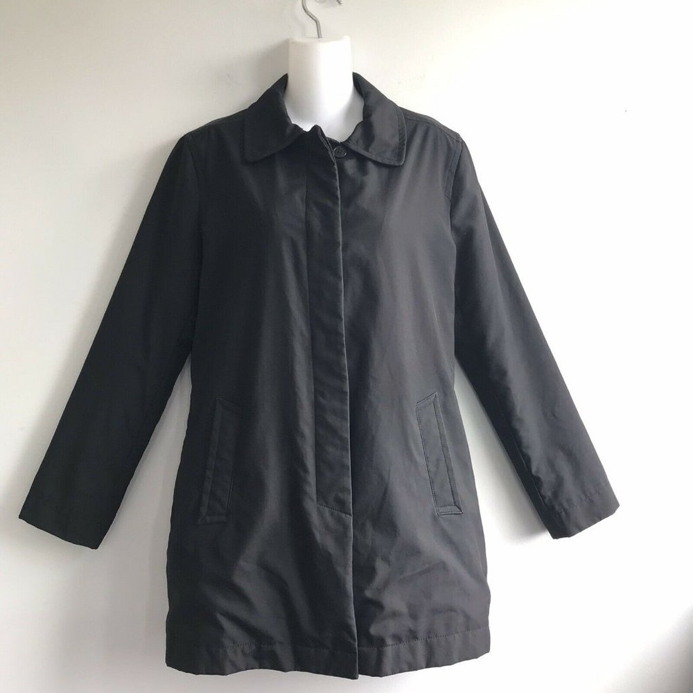GAP Womens Jacket Black Nylon Collared Lightweight